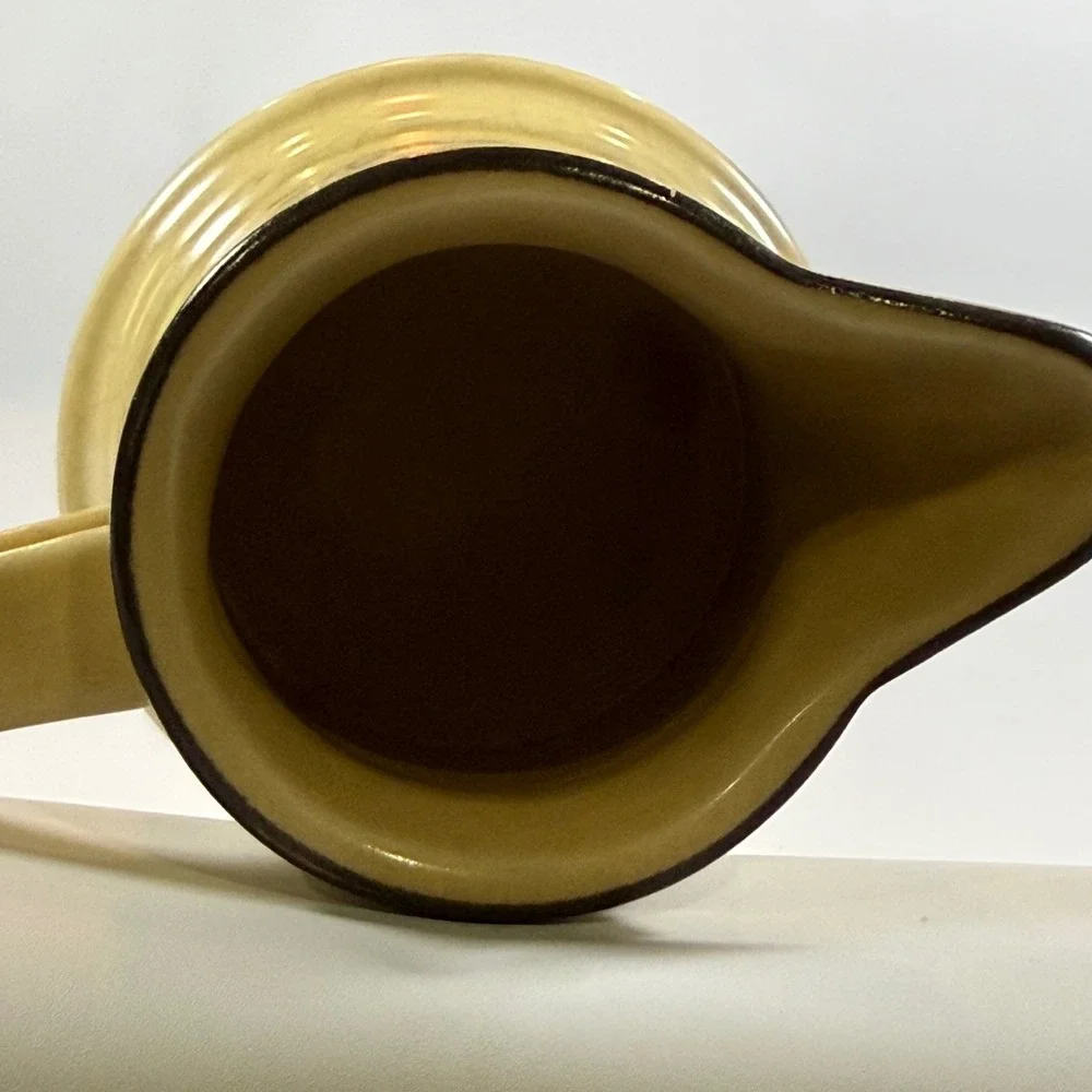 VTG Pfaltzgraff Village‎ Small Creamer Pitcher Tan Brown Floral Farmhouse Decor